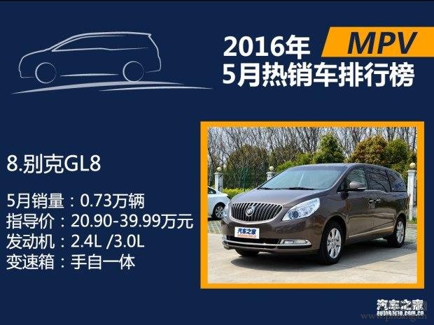 2016年5月国内热销SUV轿车MPV排行榜