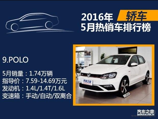 2016年5月国内热销SUV轿车MPV排行榜