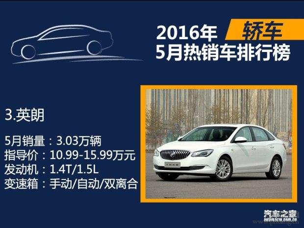 2016年5月国内热销SUV轿车MPV排行榜